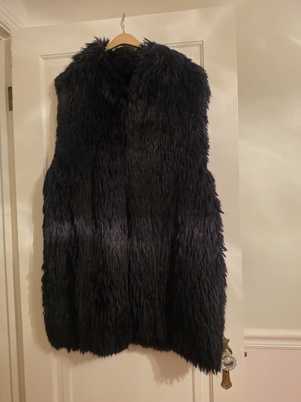 Fabulous Furs Black Faux Fur Sleeveless Vest